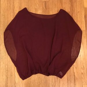 American Apparel Maroon Chiffon Top